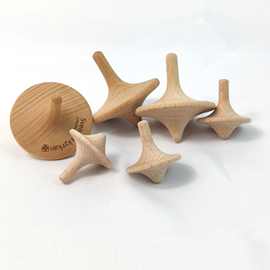 木陀螺 传统儿童玩具 原木旋转指尖陀螺 实木趣味手指转动陀螺