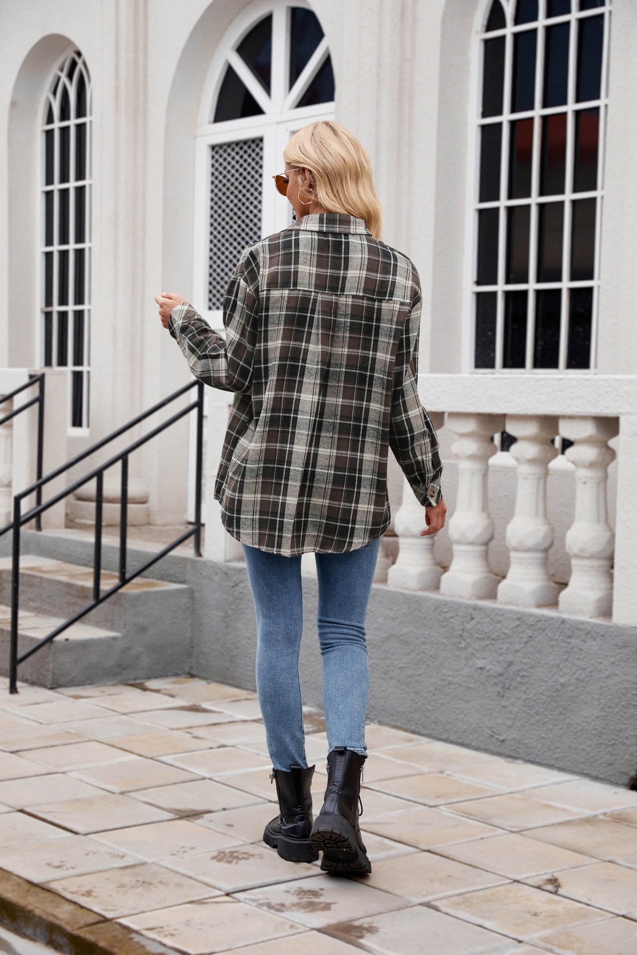 Camicia a quadri donna stile casual autunno inverno_voghion.com