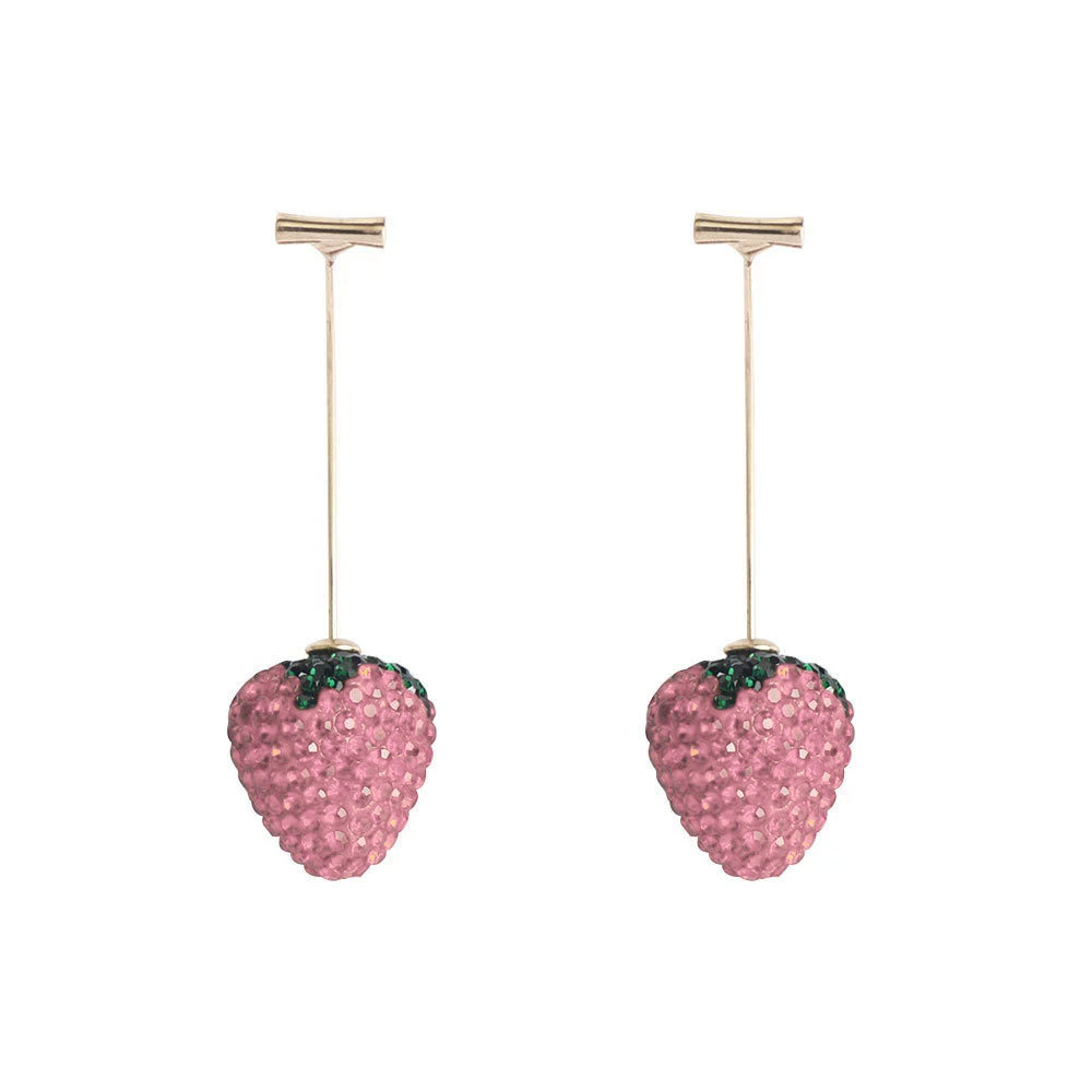Spot Drill Red Strawberry Earrings For Women
