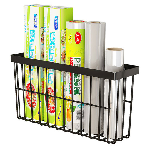 Refrigerator rack side storage kitchen household multi-functional side seasoning rack free punch hanging basket storage basket