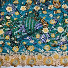 Glitter wax Applique lace洒金蜡布立体水溶绣花布5yards