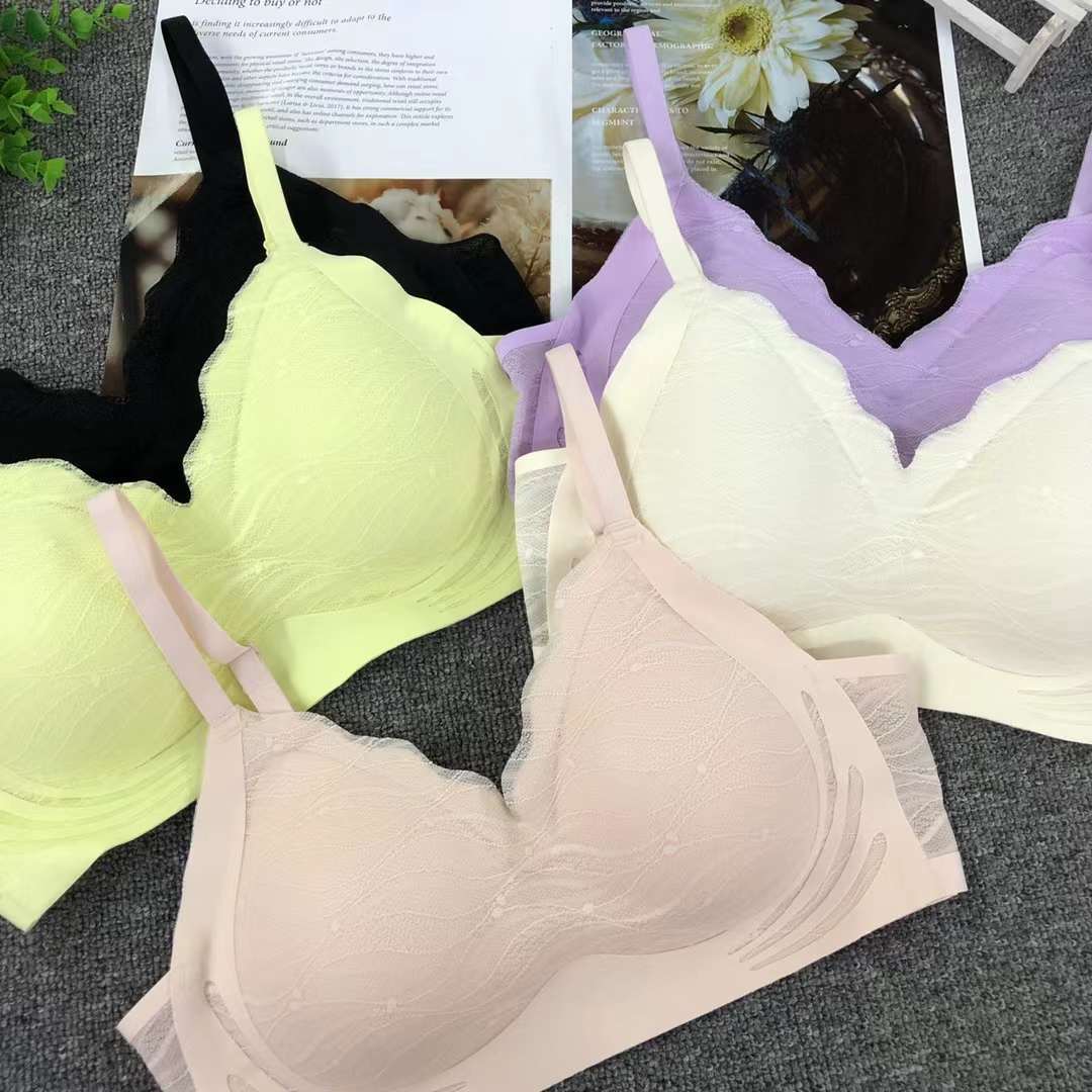 Nueva taza de látex sin marcas de alta calidad, chaleco de dama sin anillo de acero, bra de yoga, ropa interior deportiva, mujer al por mayor