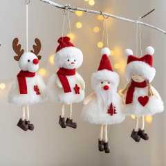 2025 クロスボーダー新製品クリスマスぬいぐるみ小さな人形生地老人雪だるまヘラジカ小さなペンダントクリスマスツリー装飾