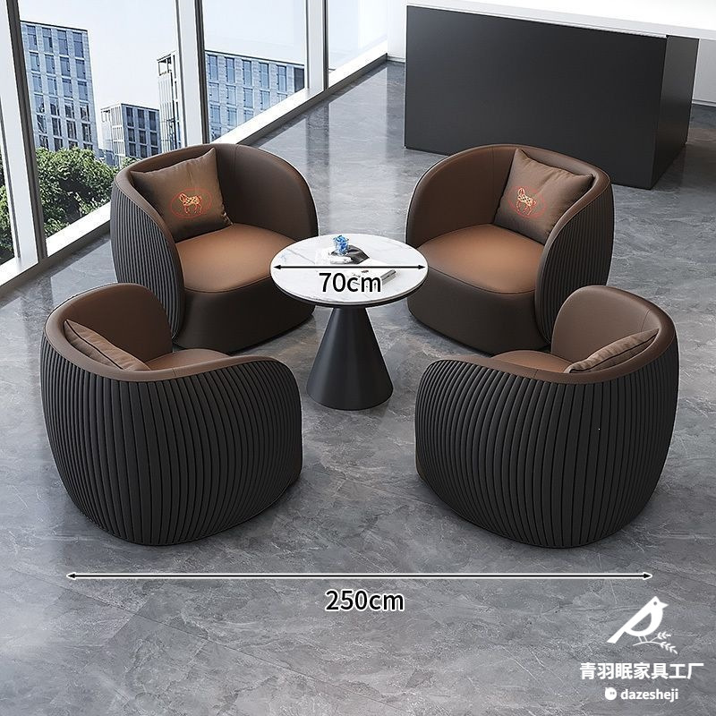 Negotiation Table and Chair Set, Light Luxury Modern Reception Area, Sales Office, Hotel, Business Beauty Salon, Lounge Area Sofa