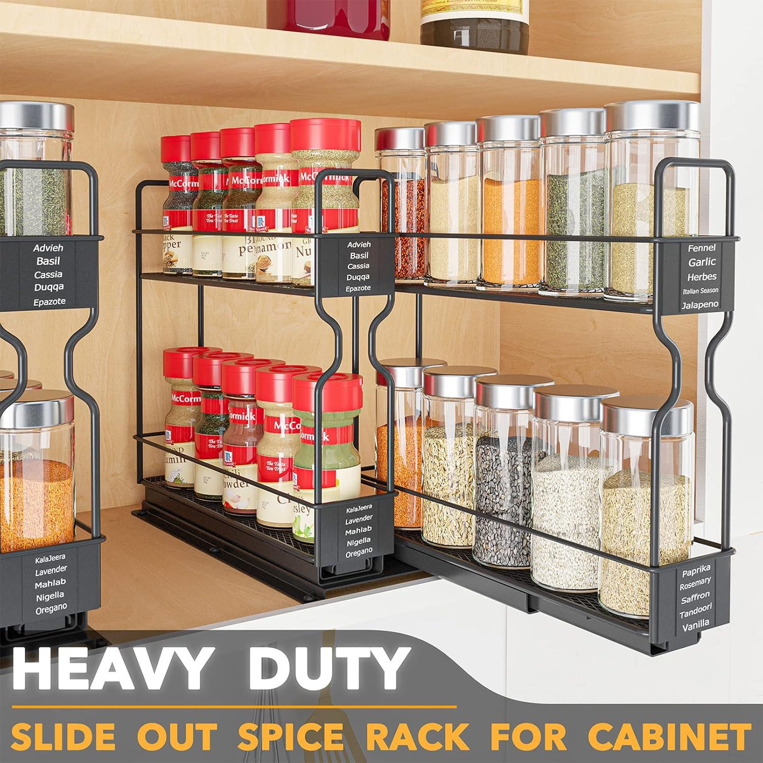 Cross-border slide multi-layer spice rack multi-functional household spice storage spice rack kitchen storage rack
