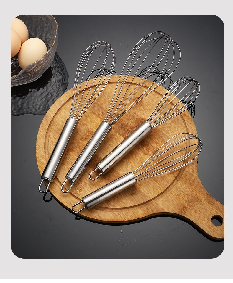 Stainless Steel Manual Whisk Hand Egg Beater Mixer for Baking Cream and Eggs Small 12 Inch details