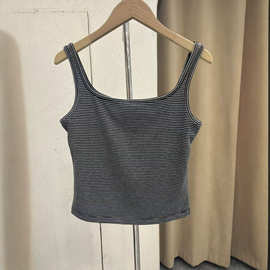 条纹吊带背心女夏季显瘦无袖内搭Women's Striped Cami Top现货