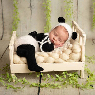 Cross-Border New newborn photography clothing baby soft knitted jumpsuit + hat mohair suit
