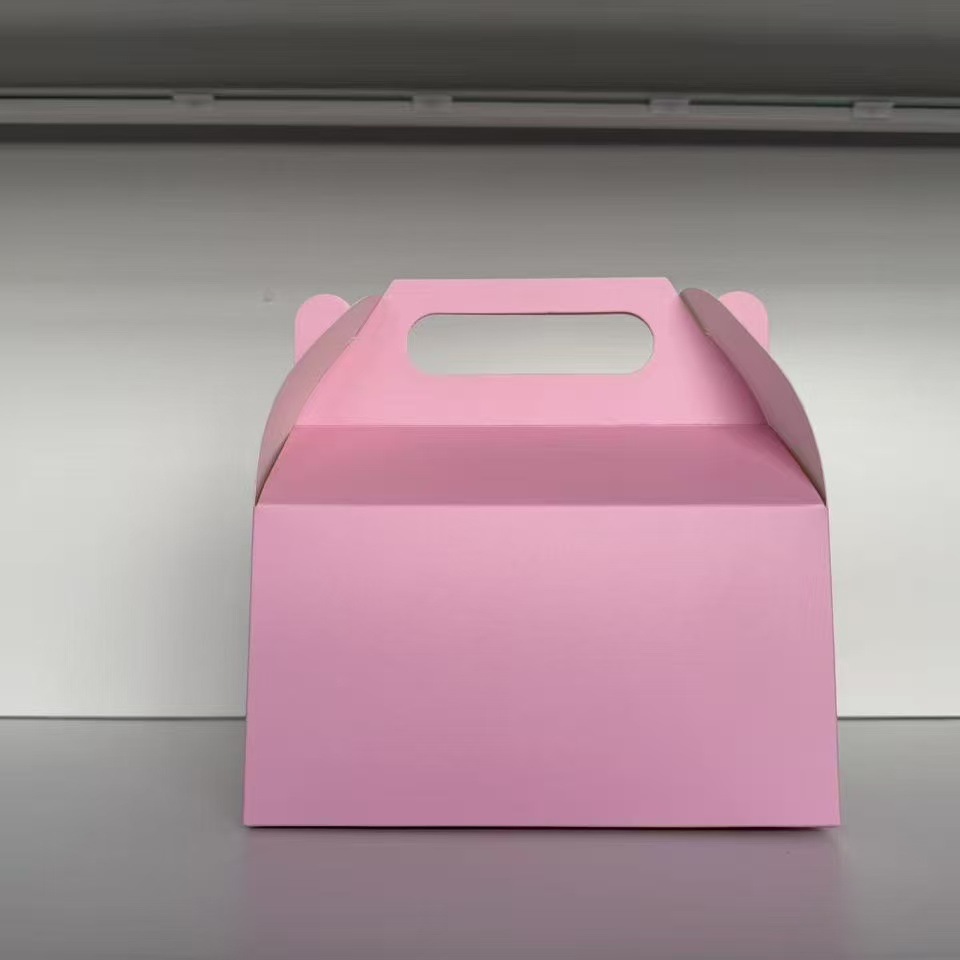 Caja de embalaje de color de grado alimenticio Caja de embalaje de panadería de color sólido Caja de embalaje de pastel Postre galletas de nieve Caja de embalaje portátil image 3