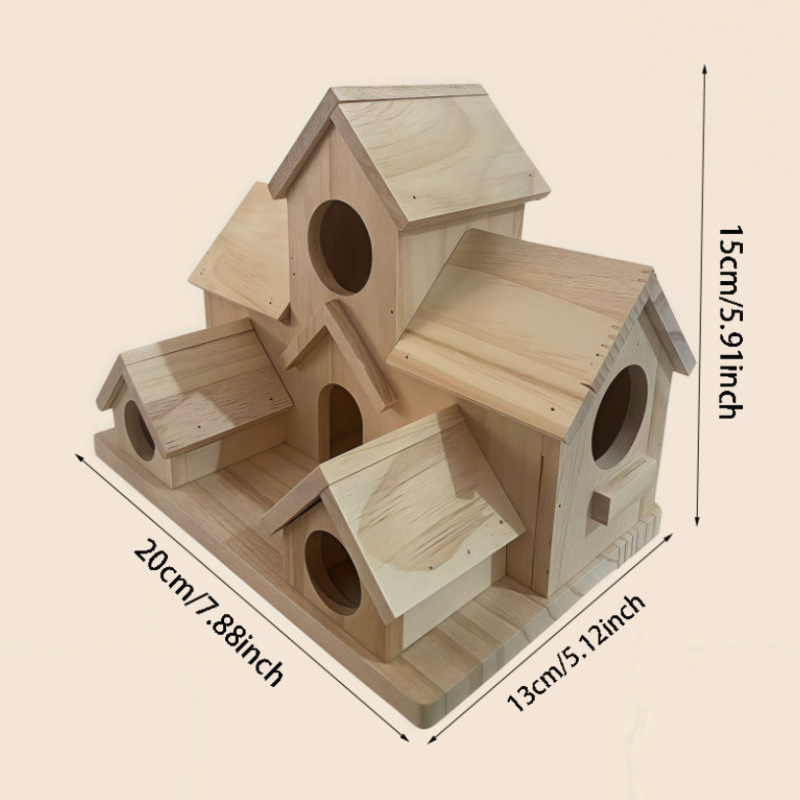 国境を越えたアマゾンの新しい木製鳥小屋屋外ツリーハンギング鳥小屋ハチドリハウス庭中庭野鳥の巣|undefined