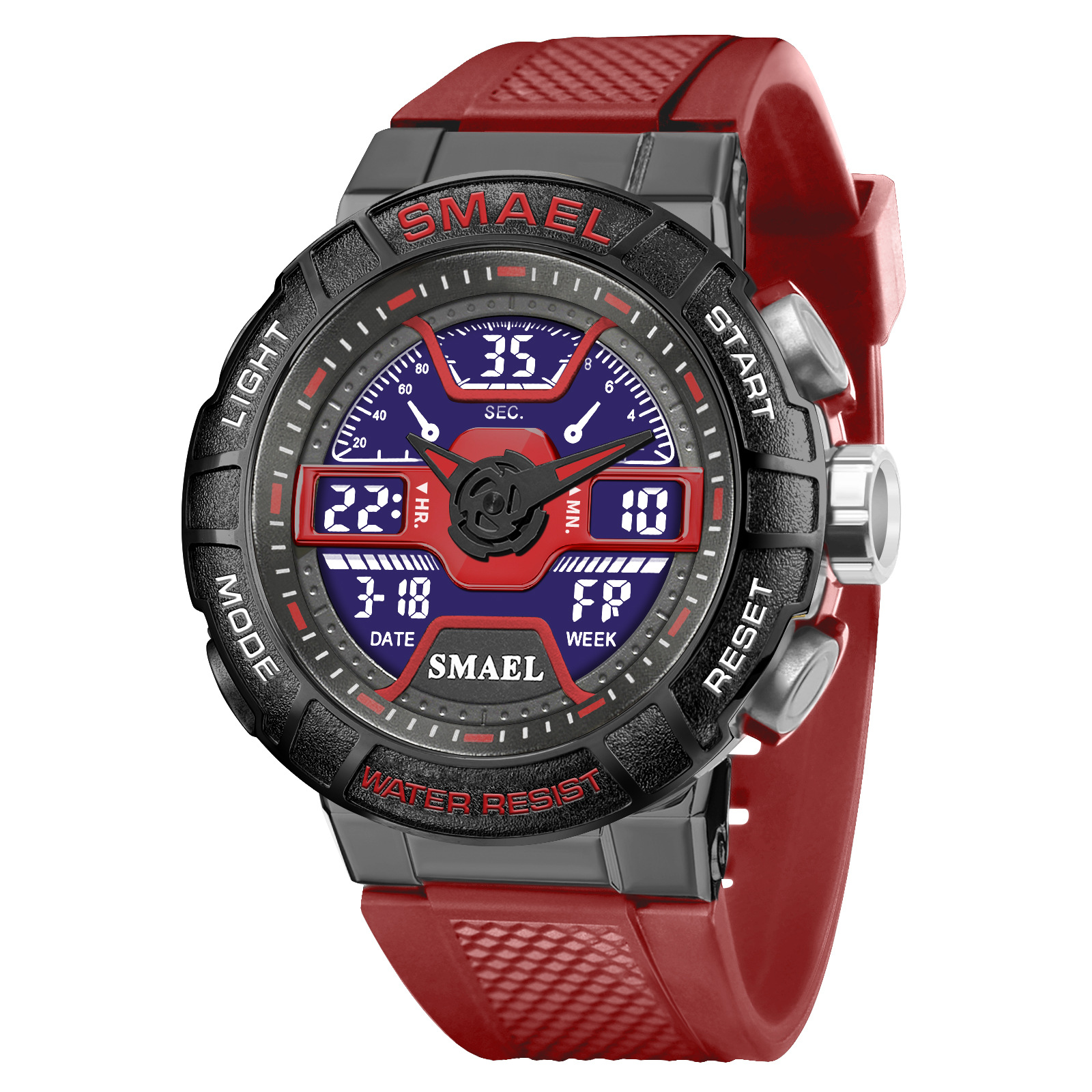 SMAEL Smair 8067 reloj electrónico de los deportes de los hombres redondo reloj de moda luminoso doble multifuncional