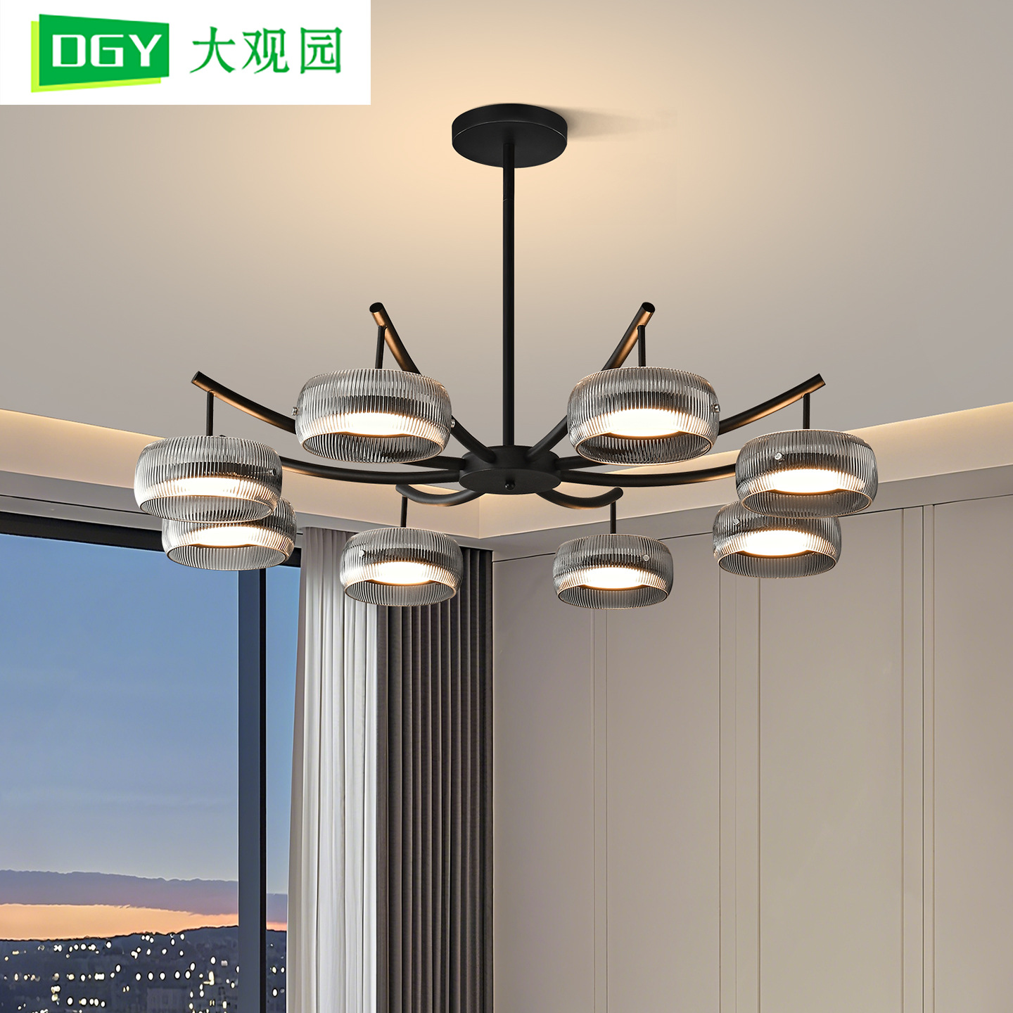 Gran vista jardín lámpara de la sala de estar 2026 nuevo estilo italiano minimalista iluminación principal del vestíbulo luz de lujo de alto nivel luz molecular 486L