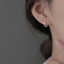 新款锆石耳环爆款高级感耳钉玫瑰金气质耳饰女耳圈彩金耳扣饰品