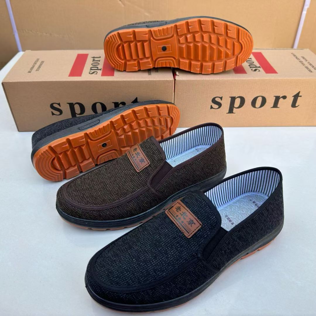 2025 Spring and Autumn New Old Beijing Men's Cloth Shoes Tendon Sole Casual Low-Priced Slip-On Middle-Aged and Elderly Dad's Shoes