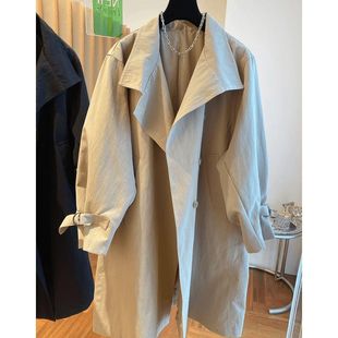 plus size 200 Jin Elegant Lapel Mid-length Coat Women's Spring and Autumn 2024 New Loose Casual Coat