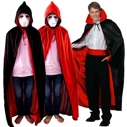 Halloween adult costume children red and black cloak vampire cloak cape devil wizard cloak double-layer