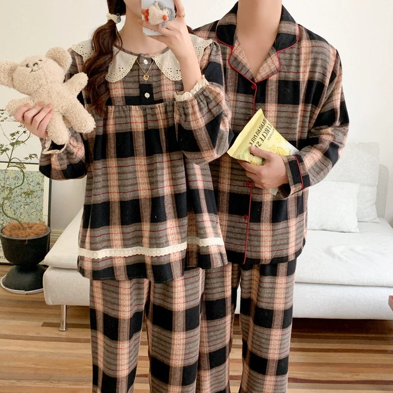 Брендовый ретро-пижама для близких, брюки, комплект для мужчин и женщин