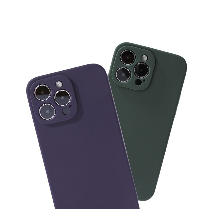 Funda de silicona líquida para Apple 14PRO, anticaídas, protección completa de la lente, funda de silicona IP14PM con orificios precisos