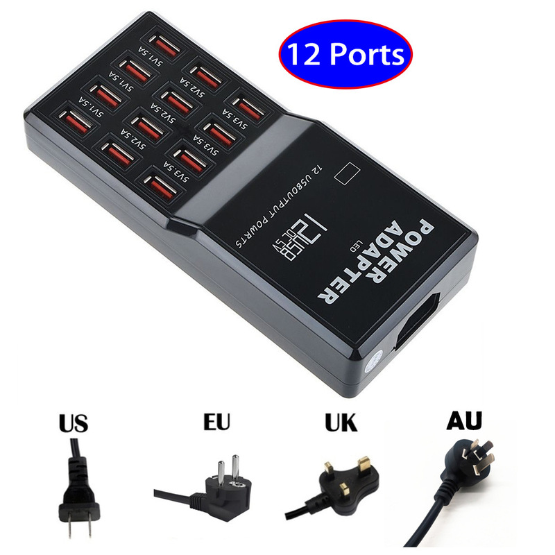 Multi-Port usb charger 12-Port USB fast charger mobile phone tablet charger 12-port charging HUB