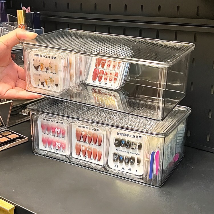 Desktop Dust-proof Nail Art Wearing Nail Storage Box Transparent Acrylic High-grade Handmade Nail Patch Display Gift Box Desktop Dust-proof Nail Art Wearing Nail Storage Box Transparent Acrylic High-grade Handmade Nail Patch Display Gift Box