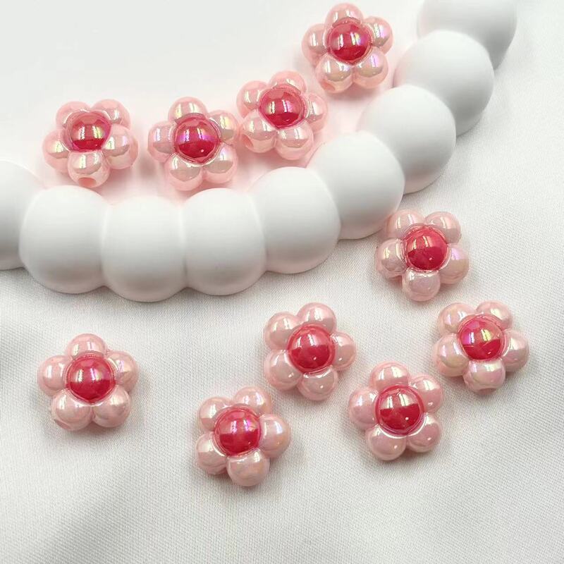 カラフルな2色/色メッキの小さな花の穴のビーズDIYブレスレットの携帯電話のチェーンのネックレスのビーズの材料の部品|undefined