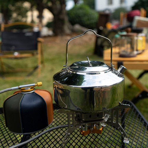 Outdoor stainless steel kettle camping mountaineering fishing portable tea kettle camping kettle self-driving picnic coffee pot