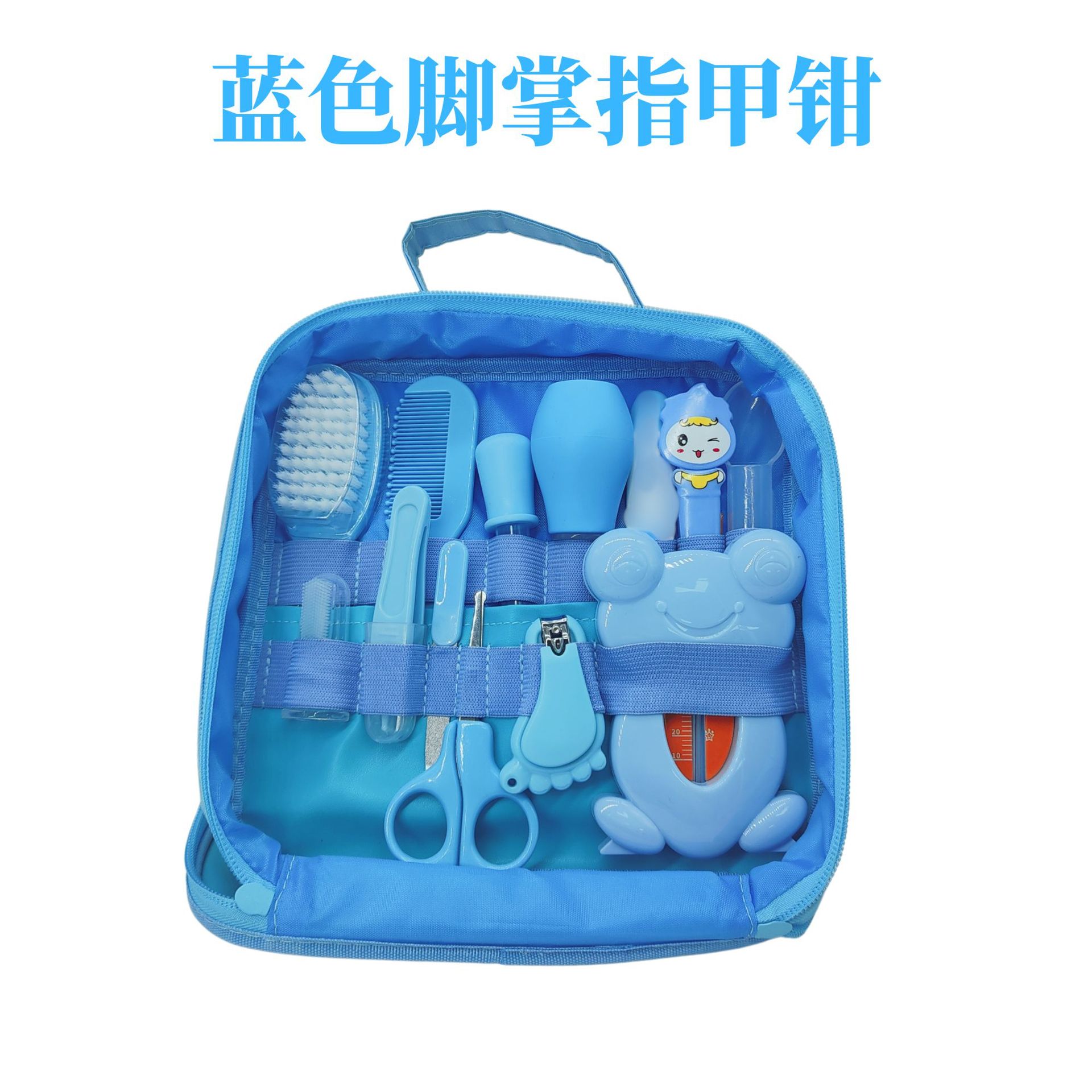 Traje azul pies cortauñas