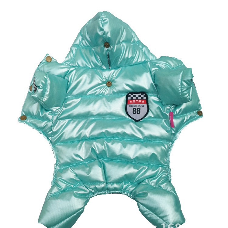 Otoño e invierno mascota abajo ropa acolchada de algodón perro ropa de invierno de cuatro patas abajo ropa acolchada de algodón ropa de perro