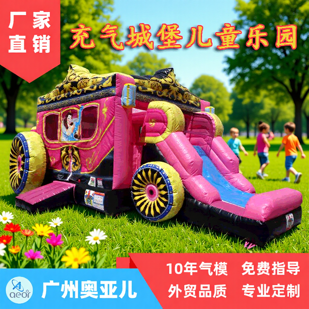 Large Inflatable Castle, Naughty Castle, Indoor Home Use Princess Carriage, Children's Slide, Bounce Bed, Outdoor Trampoline