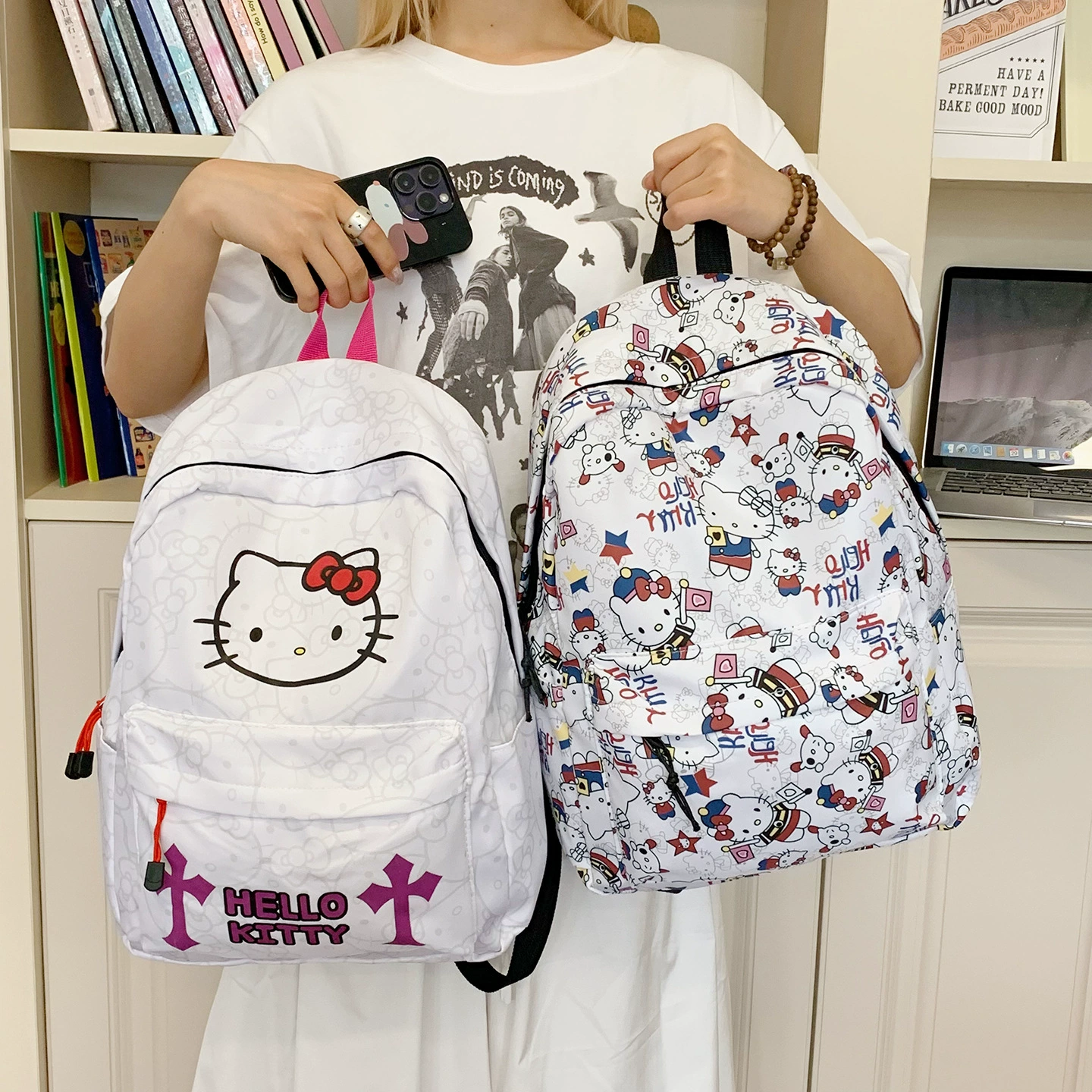 Hello Kitty, японский милый вместительный рюкзак, школьная сумка, портфель