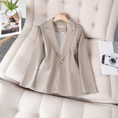 2023 With cotton coat Autumn and winter With cotton new pattern leisure time suit coat Single breasted Self cultivation Show thin senior