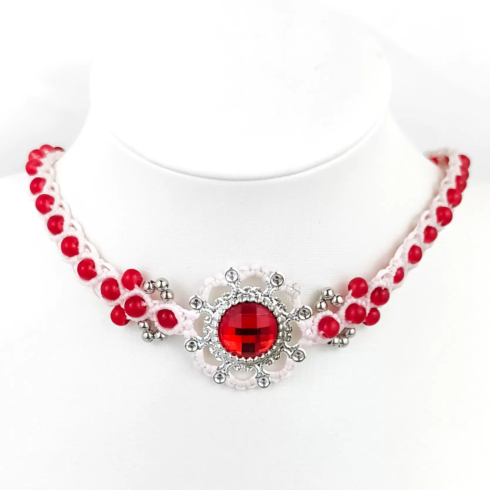 定制拿样欧美时尚个性辣妹手工编织琉璃项圈夸张设计感气质项饰