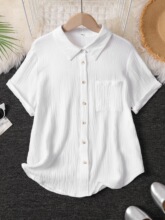 B 26592 Men's Short Sleeve Linen Shirt ��ʿ������� �羳����