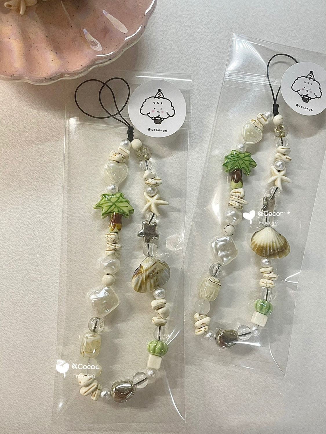 Starfish, Shell Pattern Marine Style Style Marine Style Starfish Shell Nylon Resin Mobile Phone Chain