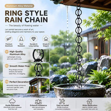 庭院雨链别墅引水链小环形装饰户外落水链观赏链屋檐排水雨铃