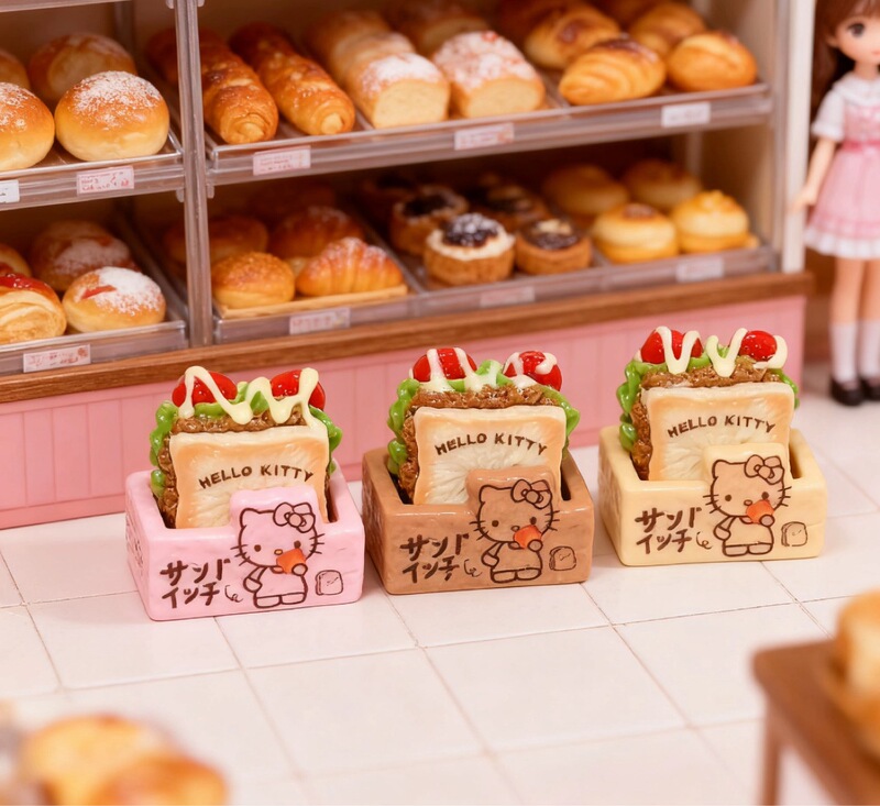 Kt吐司三明治diy树脂小饰品/食玩手工摆件卡通食品系列食玩|undefined