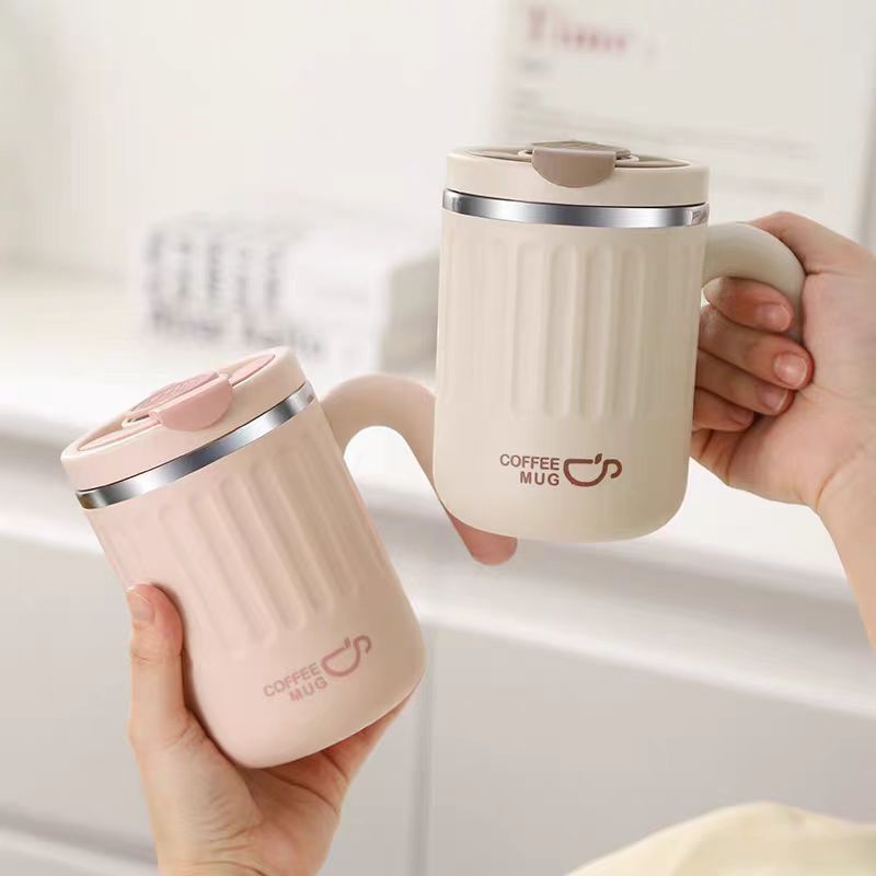 304 Mug Stainless Steel Coffee Cup Double-Layer Office Cup Thermos Cup Water Cup Gift Cup Large Capacity Milk Cup
