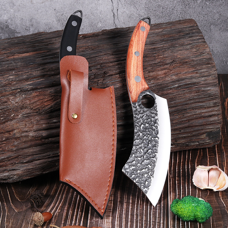 Cuchillo de cocina de acero inoxidable para el hogar cuchillo de corte vegetal forjado a mano carne de cerdo, ganado y oveja archivo carnicero cuchillo carne conjunta cuchillo