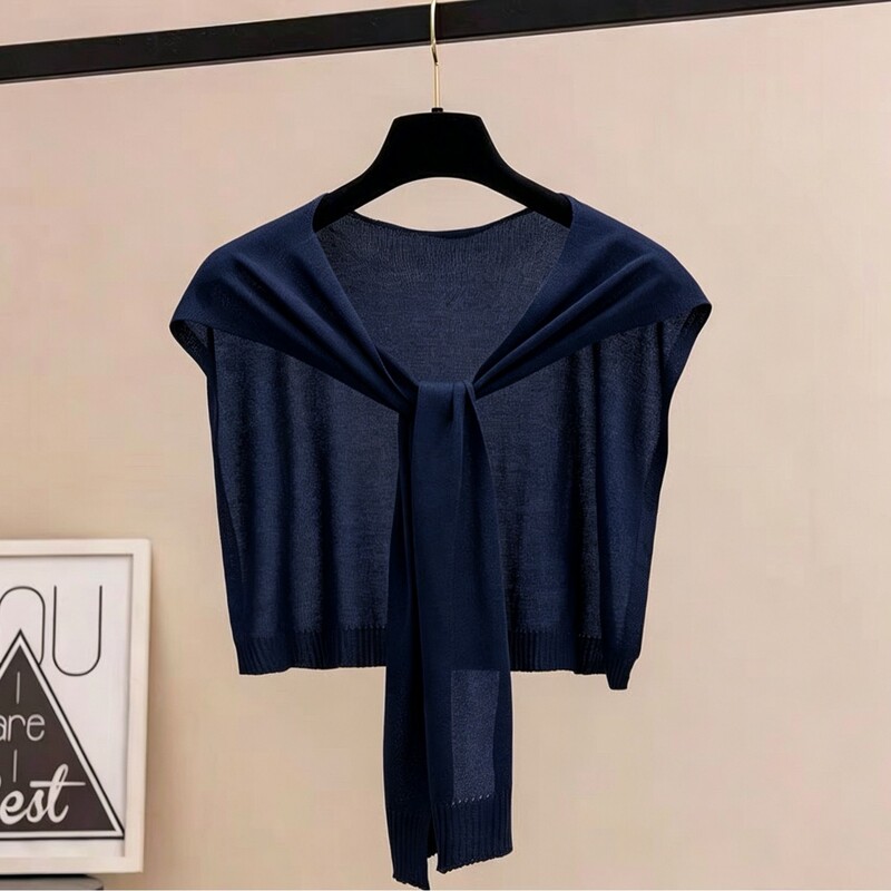 New Trendy Versatile Summer Thin Ice Silk Knitted Shawl for Women, Can Be Worn with a Shirt, Sold Separately, Shoulder Protection for Air-Conditioned Rooms, Outerwear