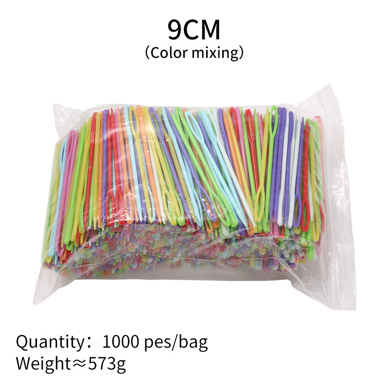 Agujas de coser a mano de plástico de color, hilo de lana, herramientas de tejido de bricolaje hechas a mano, agujas de ojos grandes, agujas de seguridad para niños, agujas de plástico bordadas