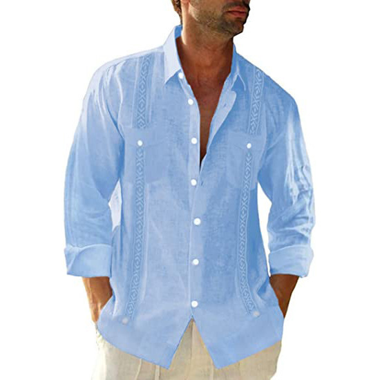 3D printed shirt cross-border Amazon ebay men's short sleeve four-sided elastic fabric Cuba beach solid color simple