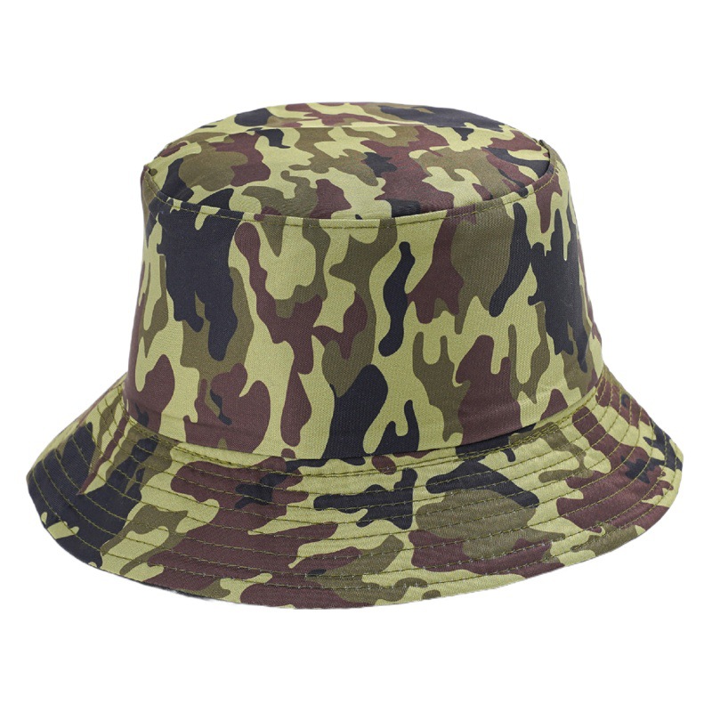 Sombrero de pescador de camuflaje de doble cara al aire libre de los hombres a prueba de sol sombrero de la cuenca del otoño de las mujeres retro de moda casual