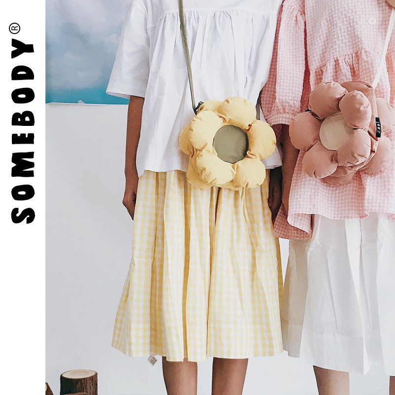 三色补丁花朵包包女2021新款姐妹闺蜜包学生少女可爱单肩斜挎包