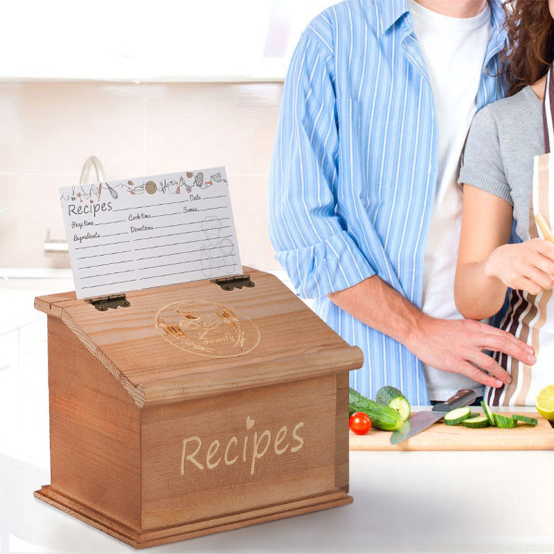 European And American INS Style Creative Wooden Recipe Card Cross-Border Hot-Selling Kitchen Storage Box In Stock_voghion.com