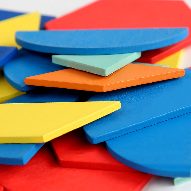 Weiwei Tiger Wood Play Rompecabezas creativo para niños Kindergarten Formas geométricas Tangram Amazon Venta caliente Juguetes educativos