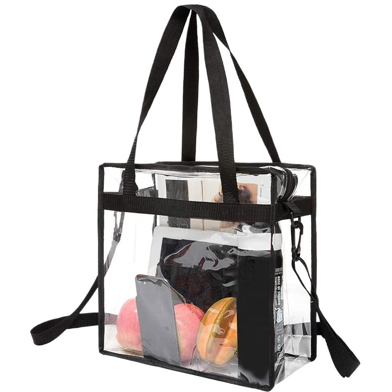 Transparent Bag Stadium Event Large Handbag with Zipper Stadium Gym Concert Sports Festival School Transparent Bag Stadium Event Large Handbag with Zipper Stadium Gym Concert Sports Festival School