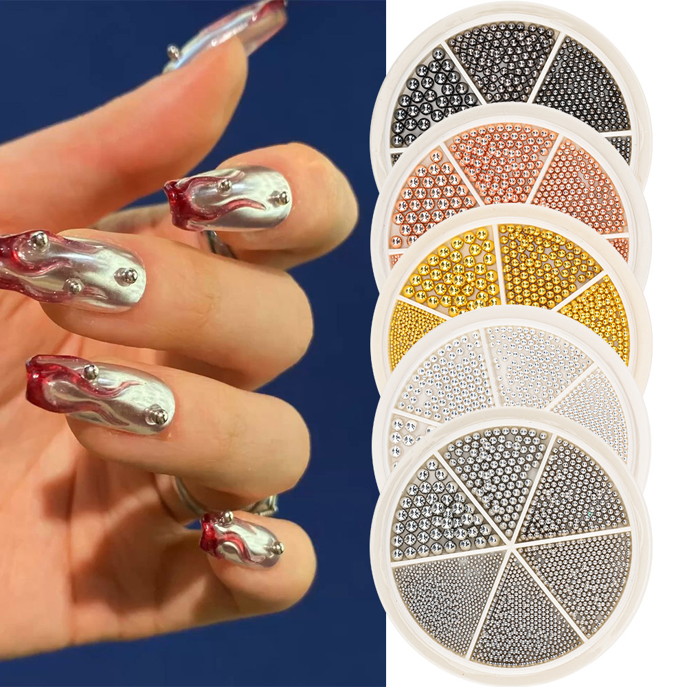 22 Types of Round Nail Art Decorations, Round Beads, Rhinestones Wholesale, Cross-Border Hot-Selling Nail Decorations, Special-Shaped Rhinestones, Nail Art Kit