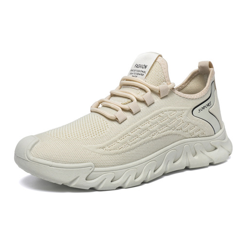 Men's shoes fly knitted spring new breathable thin mesh fly knitted fabric casual all-matching men's sneakers