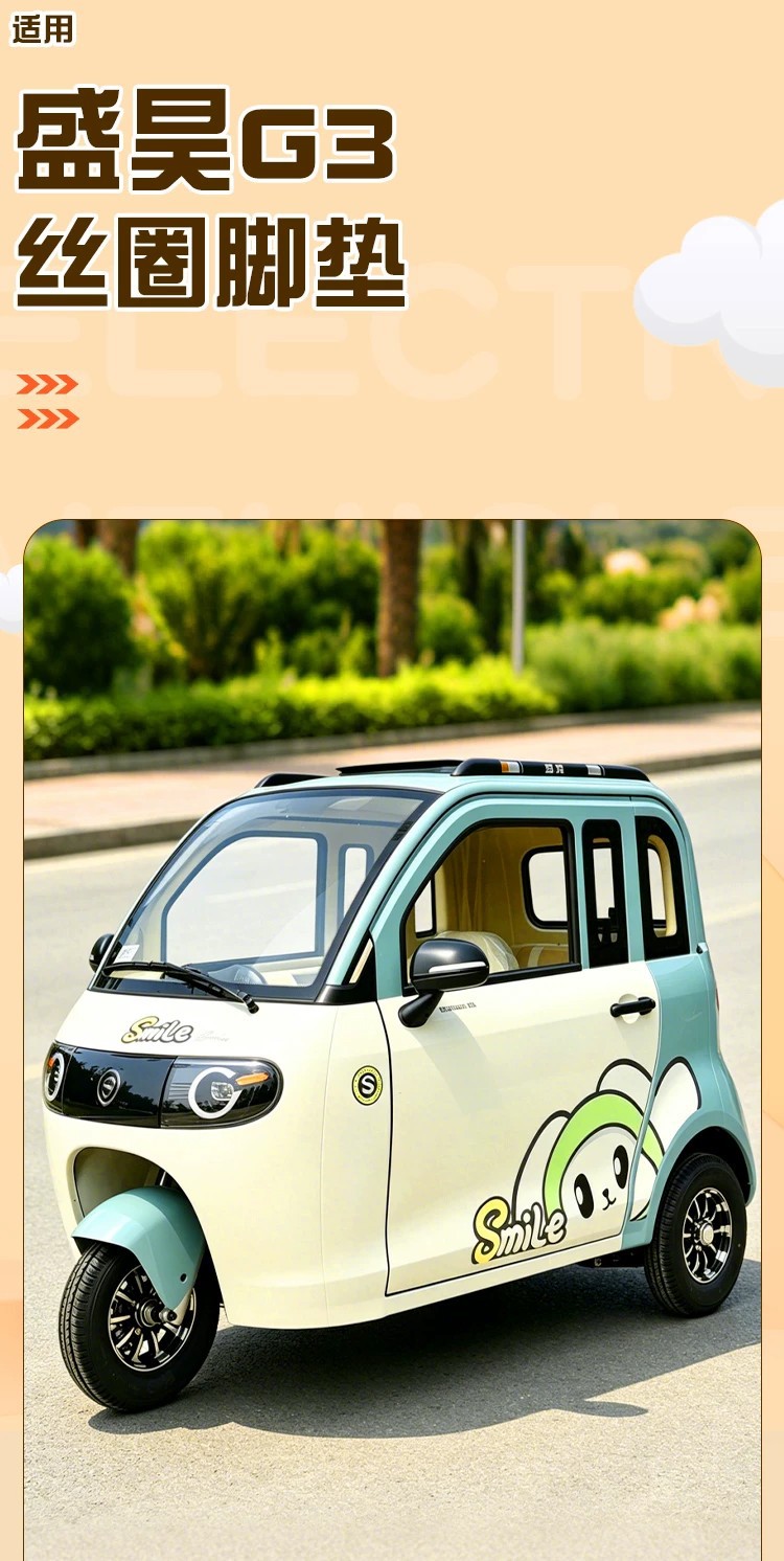 Suitable for Shenghao g3 foot mats, specialized electric tricycle floor mats, wire loop waterproof and non-slip foot pads, footrest mat accessories