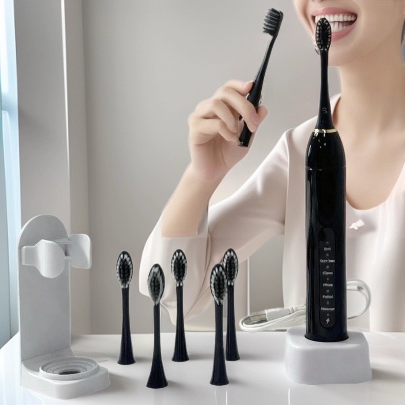 Sonic Vibration Electric Toothbrush Adult Household Soft-Bristled Rechargeable Toothbrush S9 Smart Waterproof Electric Toothbrush Soft-Bristled